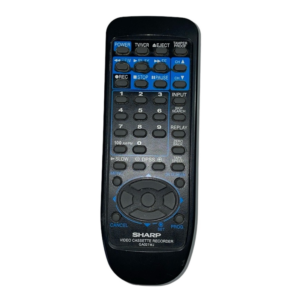 Sharp‎ VCR remote control. Battery cover included. GA021WJ